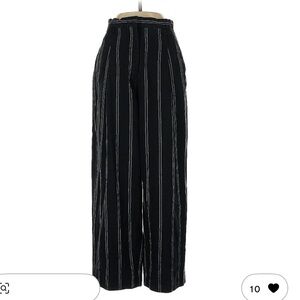 Sandro Black Pants with White Pinstripes